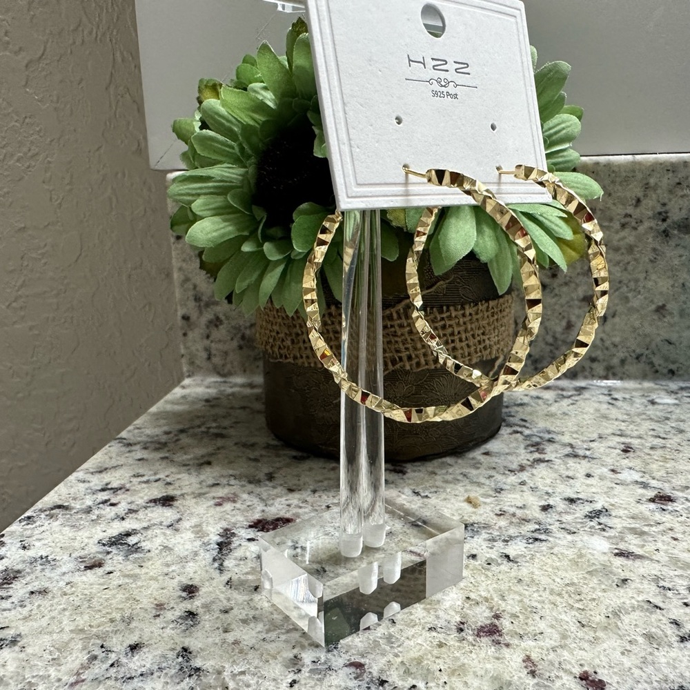 Big golden circle earrings